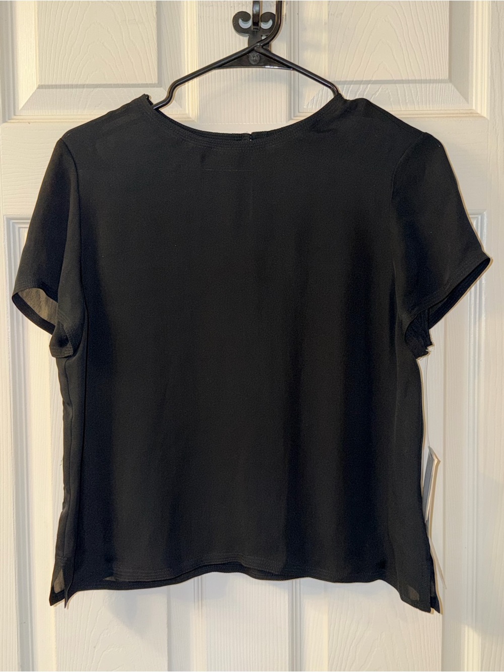 NWT Size 10P Josephine Chaus Petite Black Workwear Career Top 100% Silk